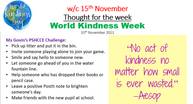 Thought for the week, 15th November 2021