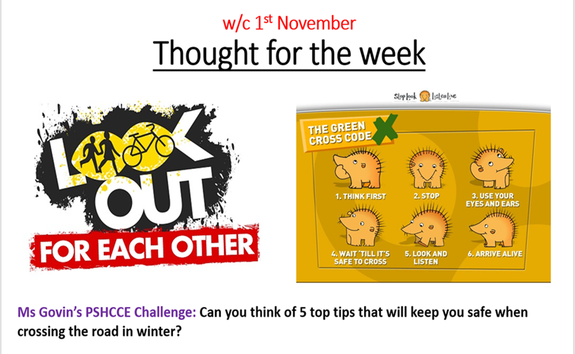 Thought for the week, 1st Nov