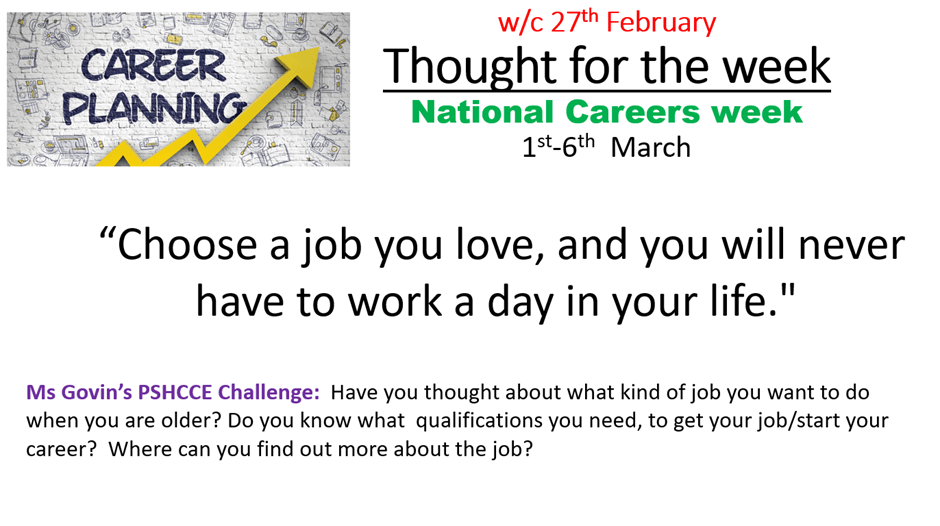 Thought for the week 27th Feb 2023
